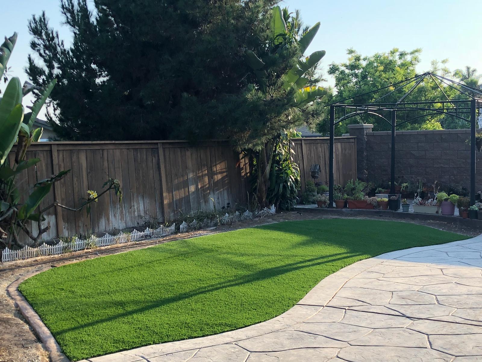 Artificial grass backyard