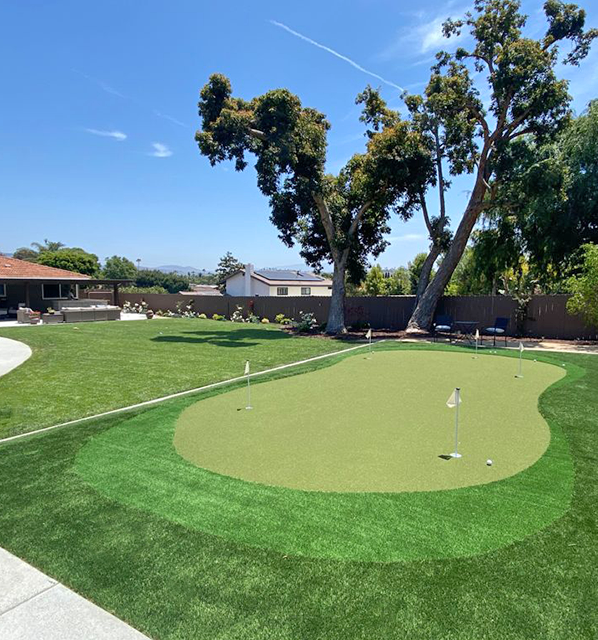 Putting green backyard