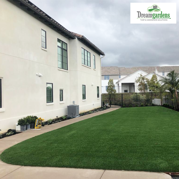 Synthetic turf patio